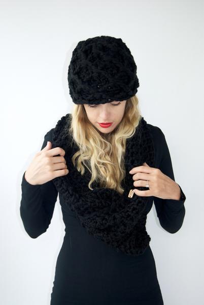 The Triton Chunky Crochet Hat- Tan