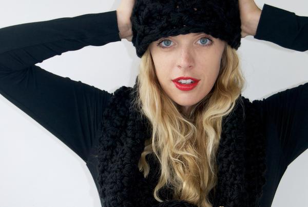 The Triton Chunky Crochet Hat- Black