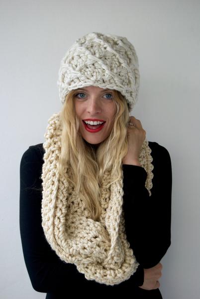 The Triton Chunky Crochet Hat- Cream