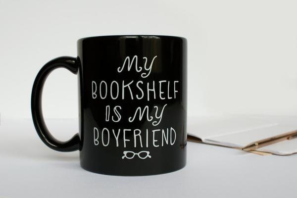 Black and White Funny Book Lover Mug