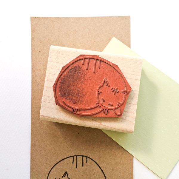 Sleeping Kitty Rubber Stamp - Hand Drawn Stamp - Rubber Stamp - Kitty Rubber Stamp - Cat Rubber Stamp - Cat Stamp - Animal Stamp - Pet Stamp