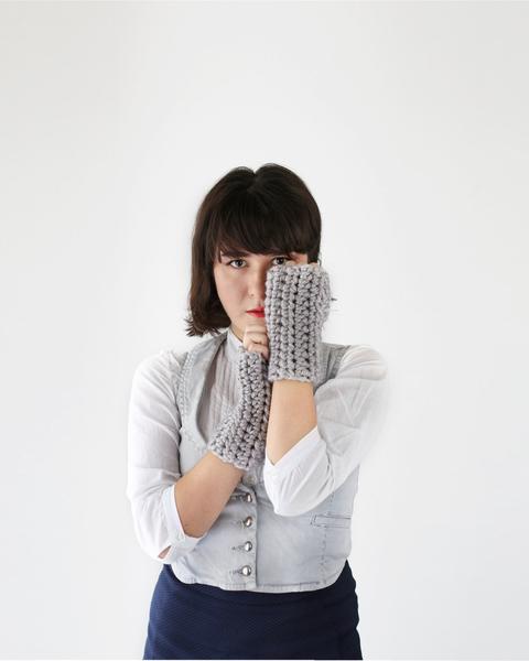The Rhea Chunky Knit Gloves- Black