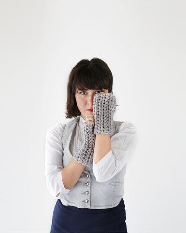 The Rhea Chunky Knit Gloves- Orange