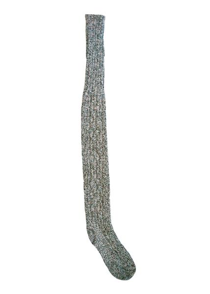 Salt N Pepper Marled Cable Knit Thigh High High Socks
