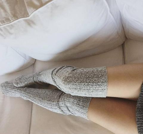 Salt N Pepper Marled Cable Knit Thigh High High Socks