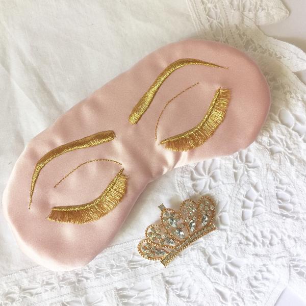 A Royal Blush Sleep Mask Breakfast at Tiffanys Audrey Hepburn- Metallic Eyelashes Rose Gold