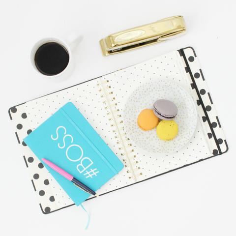 Hashtag Boss | bright aqua blue journal