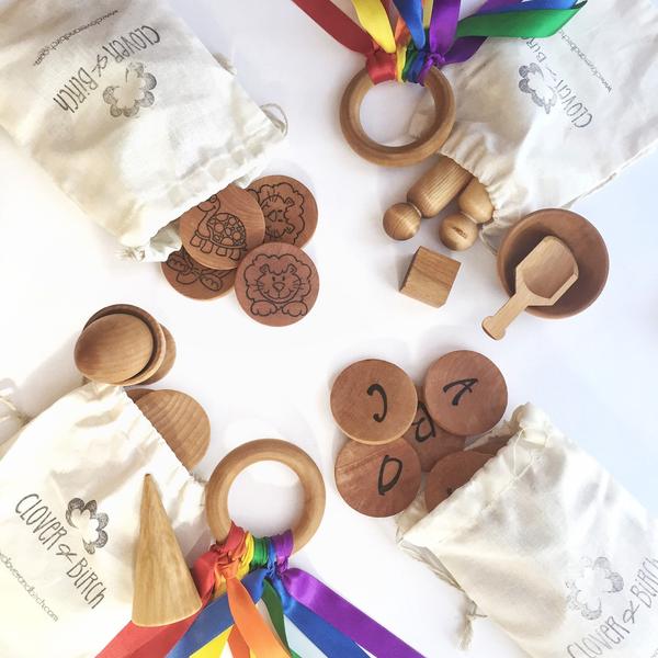 Wood Toy set - Montessori Travel Toy Set