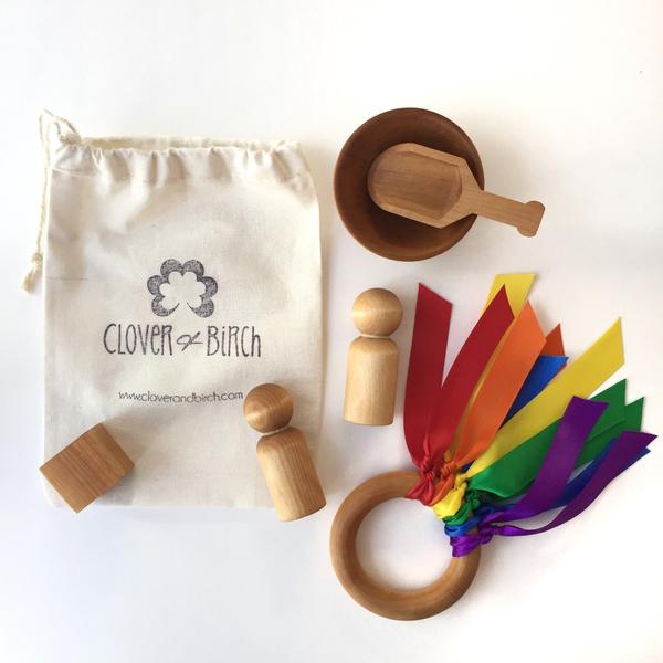 Wood Toy set - Montessori Travel Toy Set